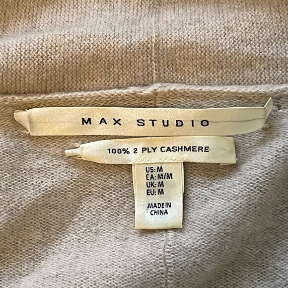 Max Studio Cardigan 100% 2 Ply Cashmere Size M Women's - Picture 3 of 5